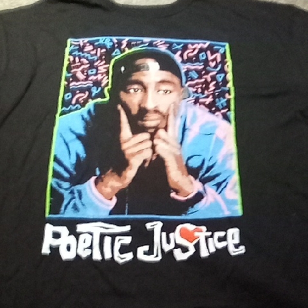 Men's Black XL Poetic Justice Tupac Shakur Movie Shirt Promo Rap Philcos